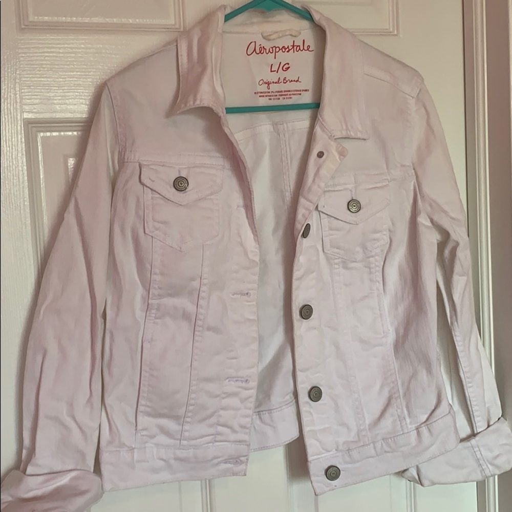 white jean jacket